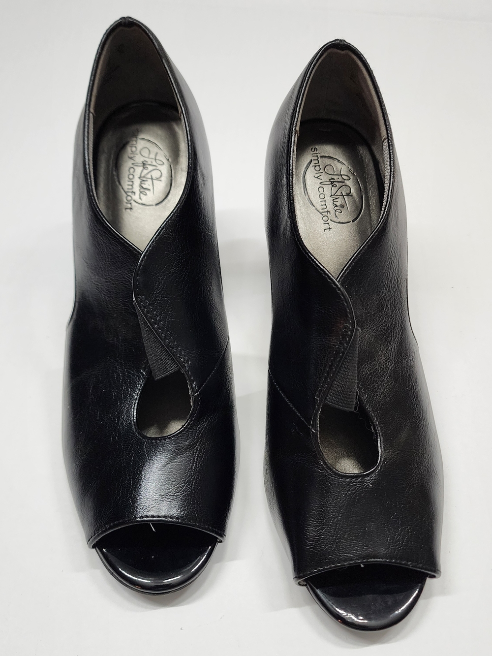 LifeStride Heels Womens 9 M Black Carla Slip On Shoes